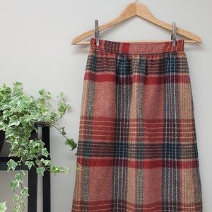 Vintage Ralph Lauren Wool Plaid Midi Skirt (8)
